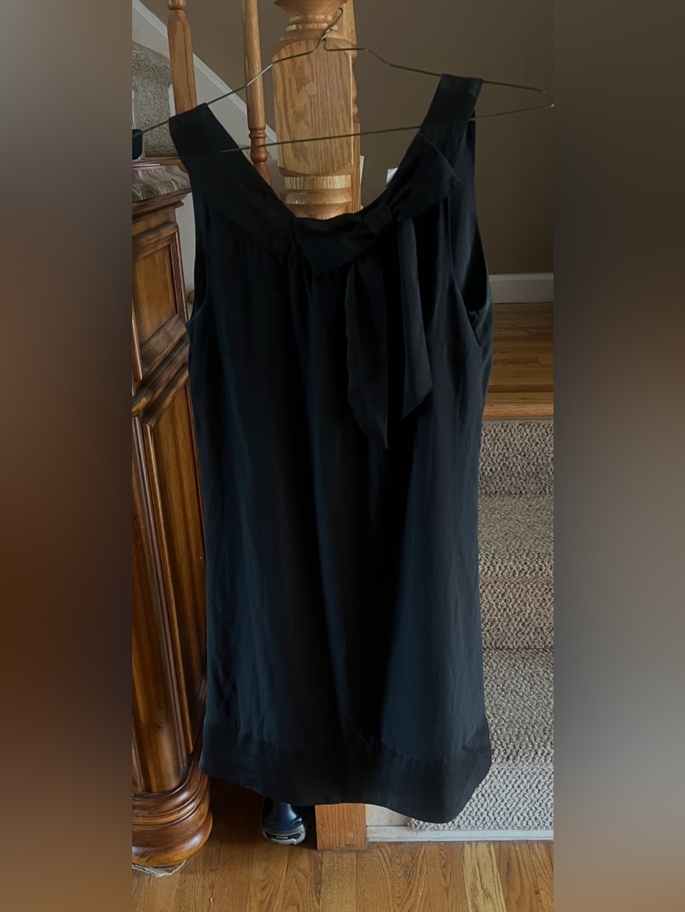 H&M Black Sleeveless Bow-Accent Dress